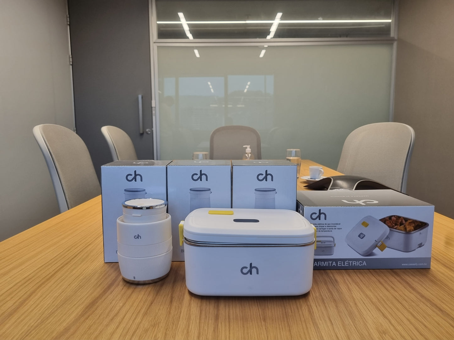 Kit Marmita Elétrica Térmica + Blender Retrátil Silicone